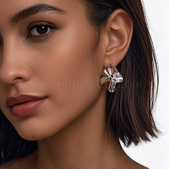 Flower 304 Stainless Steel Stud Earrings for Women&nbsp;LN5499-2