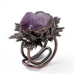 Irregular Natural Lavender Amethyst Cuff Rings&nbsp;RJEW-D077-09AB