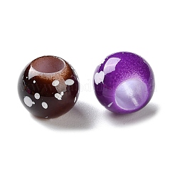 Spray Painted ABS Plastic European Beads&nbsp;KY-G033-01B