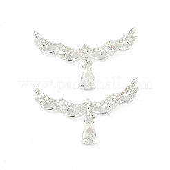 Brass Micro Pave Clear Cubic Zirconia Pendants&nbsp;KK-M294-21S