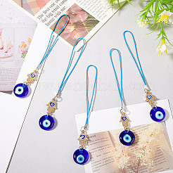 12Pcs Transparent Glass Pendant Decorations&nbsp;HJEW-GO00021
