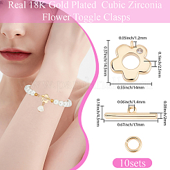 10Pcs Brass Micro Pave Clear Cubic Zirconia Toggle Clasps&nbsp;KK-BBC0025-28