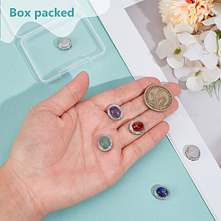 6Pcs 6 Styles Brass Pave Natural Amethyst & Rose Quartz & White Agate & Green Aventurine & Carnelian & Lapis Lazuli Multi-Strand Links&nbsp;KK-BC0015-16