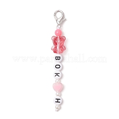 6Pcs Bear & Letter Acrylic Pendant Decorations&nbsp;HJEW-JM02957