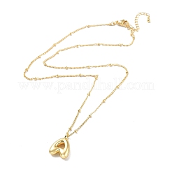 Initial Letter Brass Pendant Necklace&nbsp;NJEW-A015-21G-A