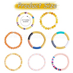 8Pcs 6 Style Synthetic Imperial Jasper & GLass Beaded Stretch Bracelets Set&nbsp;BJEW-SW00086-02