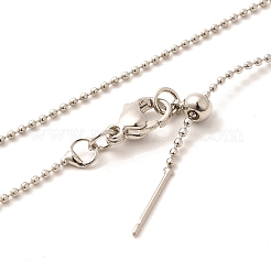 1mm Rack Plating Brass Ball Chain Adjustable Slider Necklaces for Women Men&nbsp;MAK-L044-51P