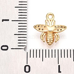 Brass Micro Pave Clear Cubic Zirconia Pendants&nbsp;KK-T075-19G-03