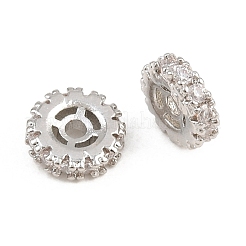 Brass Micro Pave Clear Cubic Zirconia Beads&nbsp;CU-CBAF71E-02P