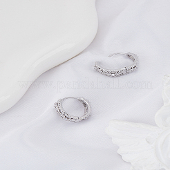 1 Pair Brass Micro Pave Clear Cubic Zirconia Hoop Earrings&nbsp;EJEW-LP0004-68P