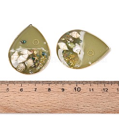 Brass & Epoxy Resin Pendants&nbsp;KK-Q082-03KCG-03