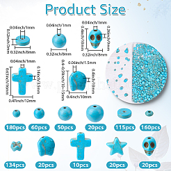 789Pcs 11 Styles Dyed Synthetic Turquoise Beads&nbsp;TURQ-BM0001-03