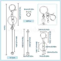 DIY Alloy Bar Beadable Keychain Making Kit&nbsp;DIY-SC0024-54P