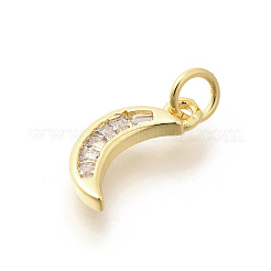 Brass Micro Pave Clear Cubic Zirconia Pendants&nbsp;KK-L225-015G