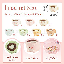 42Pcs 7 Colors Coffee Cup Resin Mini Model&nbsp;DJEW-TA0001-40