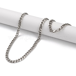 304 Stainless Steel Cuban Link Chain Necklaces for Men&nbsp;NJEW-B117-01F-P