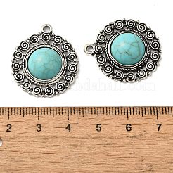 Tibetan Style Alloy Pave Imitation Turquoise Pendants&nbsp;FIND-NH0001-03AS