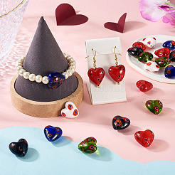 20Pcs 5 Colors Handmade Millefiori Glass Beads&nbsp;LAMP-CW0001-10