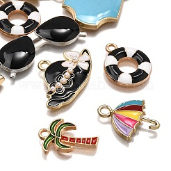 14Pcs 7 Styles Beach Theme Alloy Enamel Pendants&nbsp;ENAM-FP0002-79