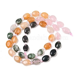 Natural Green Spot Jasper & Rose Quartz & Moss Agate & Red Aventurine Beads Strands&nbsp;G-Z135-A07