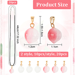 DIY 3D Peach Pendant Necklace Making Kit&nbsp;DIY-OC0010-47