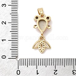 Brass Micro Pave Cubic Zirconia Pendants&nbsp;KK-K375-27G