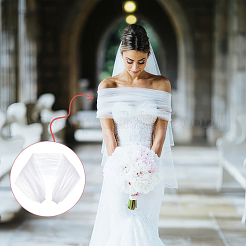 Polyester Bridal Mesh Shawl&nbsp;FIND-WH0160-65A