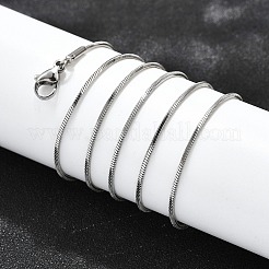 Non-Tarnish 304 Stainless Steel Square Snake Chain Necklaces&nbsp;NJEW-L173-005-P