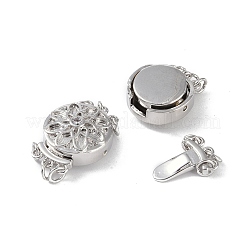 Rack Plating Brass Micro Pave Clear Cubic Zirconia Box Clasps&nbsp;KK-G494-07P