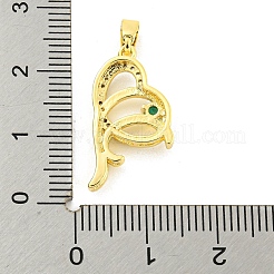 Brass Micro Pave Clear Cubic Zirconia Pendants&nbsp;KK-P263-05B-G