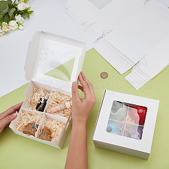 Square Foldable Paper Cake Box&nbsp;LS-CON-WH0089-174B