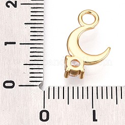 Brass Micro Pave Clear Cubic Zirconia Pendants&nbsp;KK-T075-50G