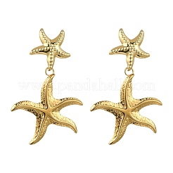Ocean 304 Stainless Steel and Brass Stud Dangle Earrings&nbsp;EJEW-JE07107-01