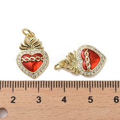 Brass Micro Pave Clear Cubic Zirconia Pendants&nbsp;KK-H466-05G-04
