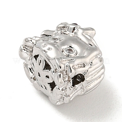 Brass Micro Pave Clear Cubic Zirconia Beads&nbsp;KK-G493-08P