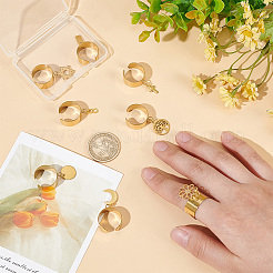 8Pcs 8 Styles 304 Stainless Steel Open Cuff Finger Ring&nbsp;RJEW-UN00034