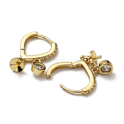 Rack Plating Brass Hoop Earring Findings&nbsp;EJEW-D063-14G