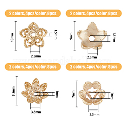 32Pcs 8 Style Brass Bead Cap&nbsp;KK-FH0006-60