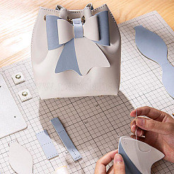 DIY Imitation Leather Knitting Crochet Bowknot Bucket Bags&nbsp;GN-TAC0001-06A