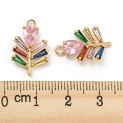 Brass Micro Cubic Zirconia Pendants&nbsp;KK-Q789-24G