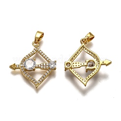 Brass Clear Cubic Zirconia Constellation Charms&nbsp;KK-B031-08G