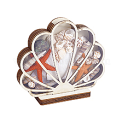 Wood & Acrylic Shell Shape Display Box&nbsp;AJEW-WH0650-32