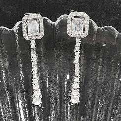 Brass Micro Pave Cubic Zirconia Stud Earrings&nbsp;KK-CBA8324-14P