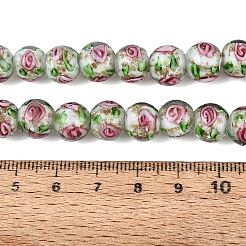 Luminous Handmade Lampwork & Glitter Powder Beads Strands&nbsp;LAMP-Q041-01E