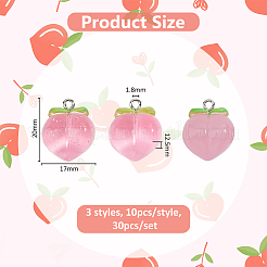 30Pcs 3 Styles Transparent Acrylic Pendants&nbsp;TACR-FH0001-19