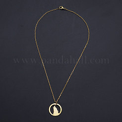 201 Stainless Steel Pendant Necklaces&nbsp;NJEW-S105-JN515-45-2