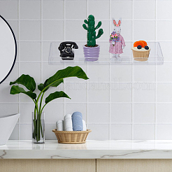 Rectangle Transparent Plastic Wall Hanger Holders with Baffle&nbsp;ODIS-WH0001-84