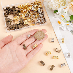 120Pcs 3 Colors Brass Folding Crimp Ends&nbsp;FIND-PH0020-81