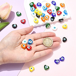 40Pcs 8 Colors Handmade Evil Eye Lampwork Beads Strands&nbsp;LAMP-YW0004-27