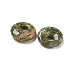Natural & Synthetic Mixed Gemstone Donut/Pi Disc Charms&nbsp;G-G142-02